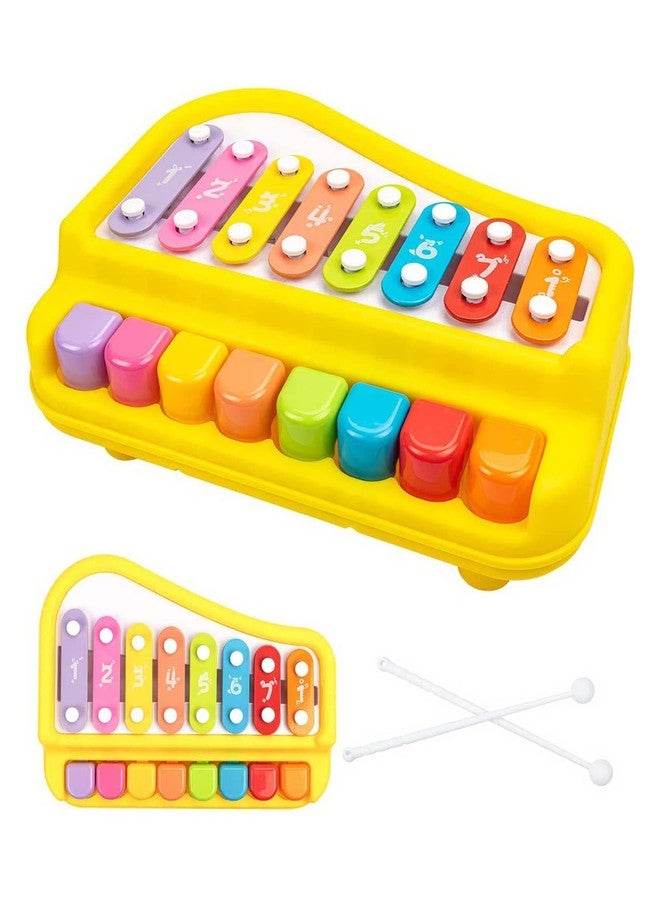 Toyfinity 2 in 1 Piano Xylophone Musical Instrument with 8 Key Scales (Assorted Colour and Print) - Image 1